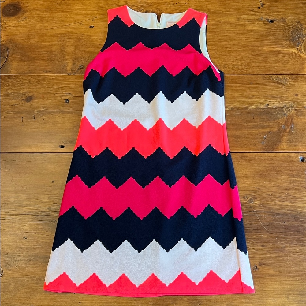 love...ady Pink and Black Zigzag Mini Dress